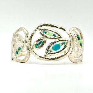 Silpada Retired B2182 Garden Party Sterling Silver & Turquoise Cuff